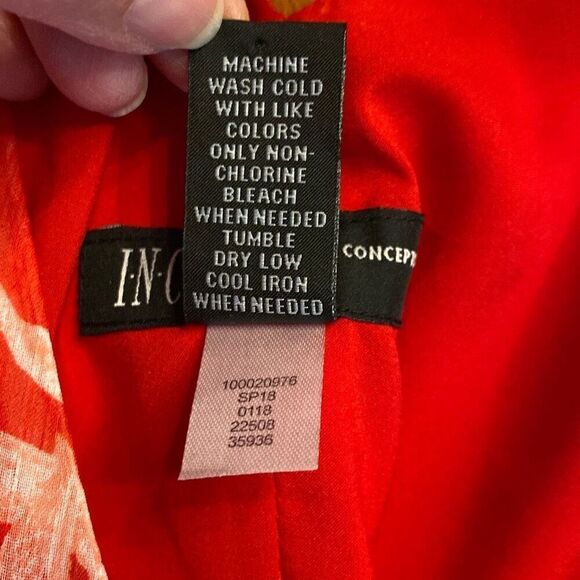 INC International Concepts printed flutter sleeve asymmetrical dress size 4P - Picture 12 of 14